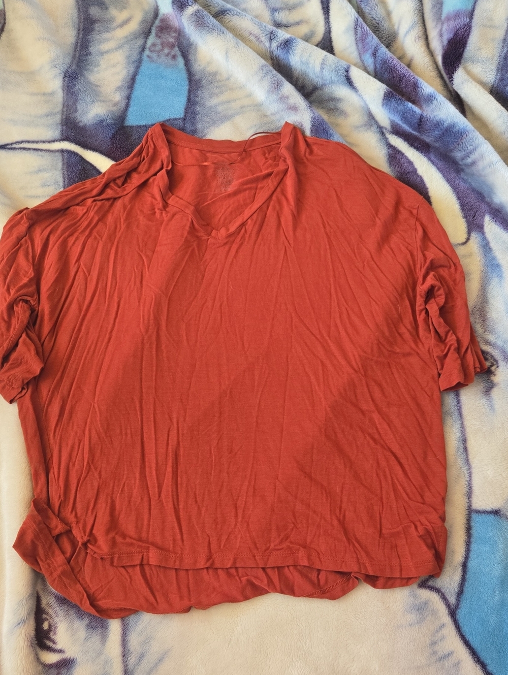 4/$20 George Rust Orange V-Neck Short Sleeve Top